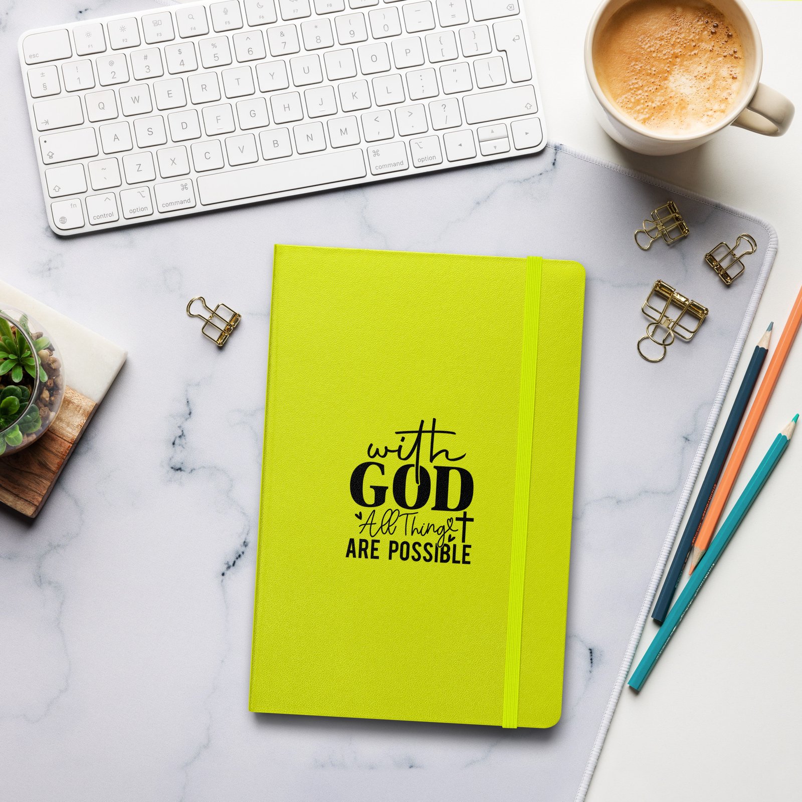 God Makes All Things Possible - Hardcover bound notebook - Image 6