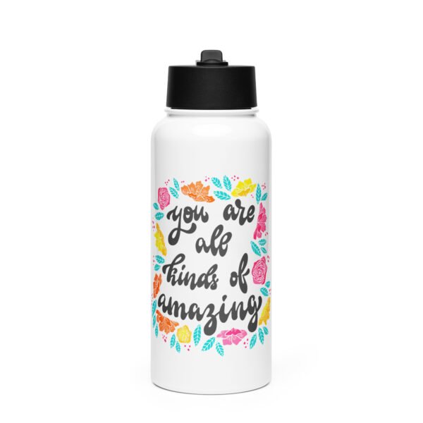 You are all Kinds of Amazing - Stainless steel water bottle with a straw lid