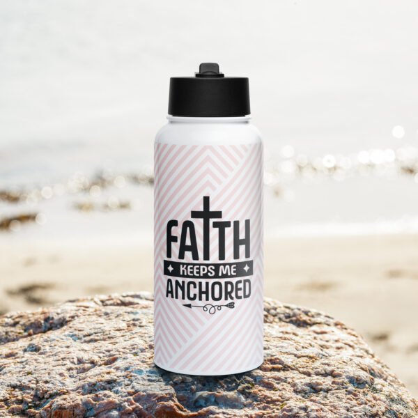 Faith Keeps Me Anchored - Stainless steel water bottle with a straw lid - Image 6