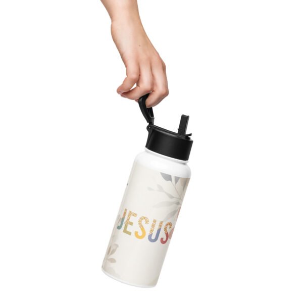Jesus - Stainless steel water bottle with a straw lid - Image 5