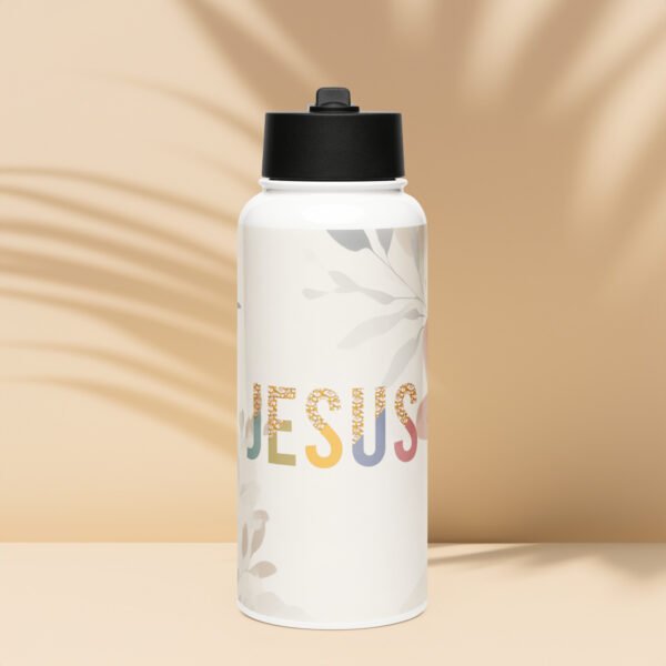 Jesus - Stainless steel water bottle with a straw lid - Image 6