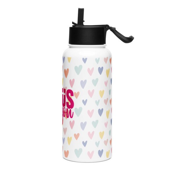 Jesus Loves You - Stainless steel water bottle with a straw lid - Image 3