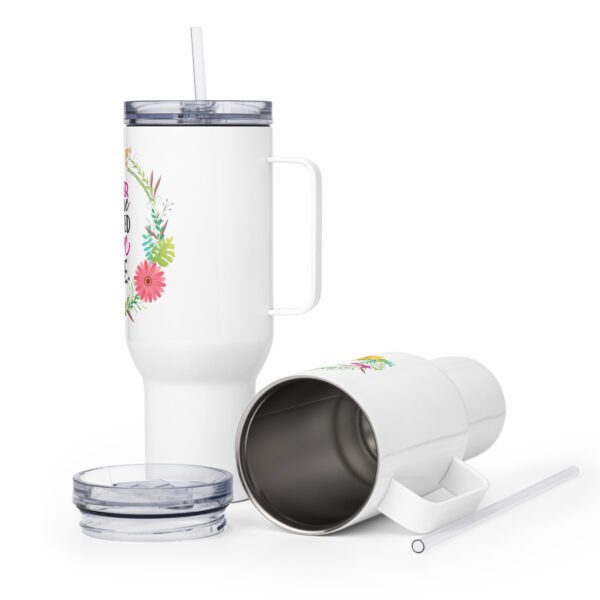 Wherever you are panted Bloom with Grace - Travel mug with a handle - Image 6
