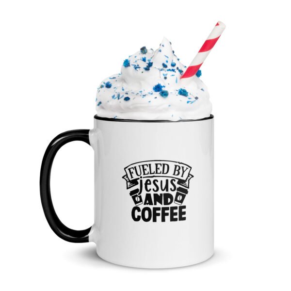 Fueled By Coffee and Jesus - Mug with Color Inside - Image 2