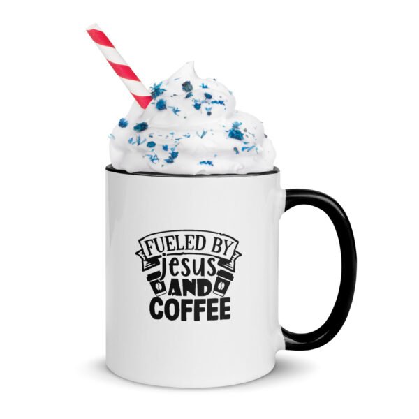 Fueled By Coffee and Jesus - Mug with Color Inside - Image 3
